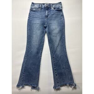 MoCo Boutique Women's Raw Hem Cropped Bootcut Jeans - Size 28/7 (27x26)